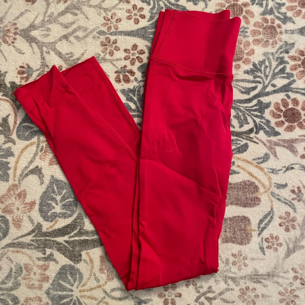 Fabletics Scuplt Knit Red Leggings, Size S
